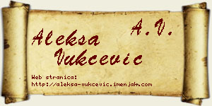 Aleksa Vukčević vizit kartica